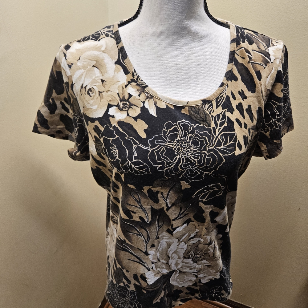 Floral and Animal Print Women's Blouse